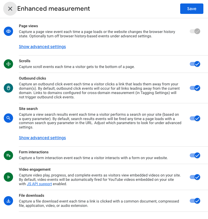 GA4 Enhanced Measurement Variables